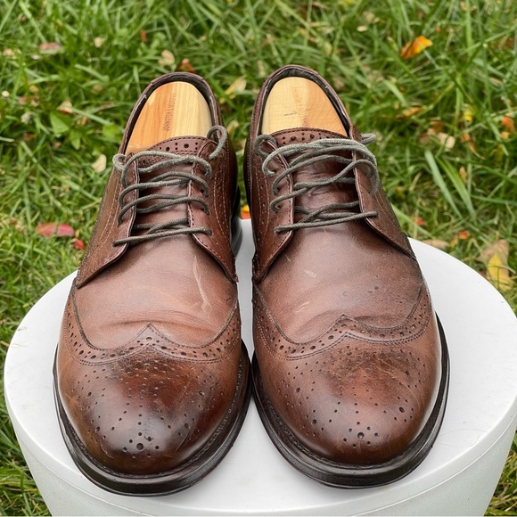 Donald J Pliner Shoes Mens 10 Brown Leather Wingtip Dress Oxfords Lace Up main image 6